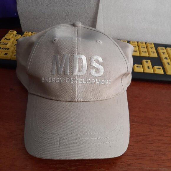 Vintage MDS Energy Dev. Embroiled Drill Baby Drill Baseball Hat Cream PreLoved - Picture 1 of 4